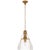 Chapman & Myers for Visual Comfort Signature Prestwick 18" Pendant in Antique-Burnished Brass with Clear Glass For Sale