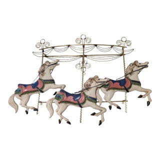 C Jere Carousel Horses Metal Style Wall Sculpture For Sale