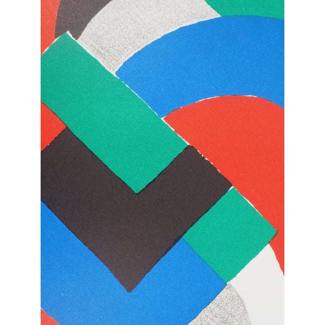 Sonia Delaunay, Blue, Green and Red Composition, 1968, Original Lithograph For Sale - Image 4 of 5