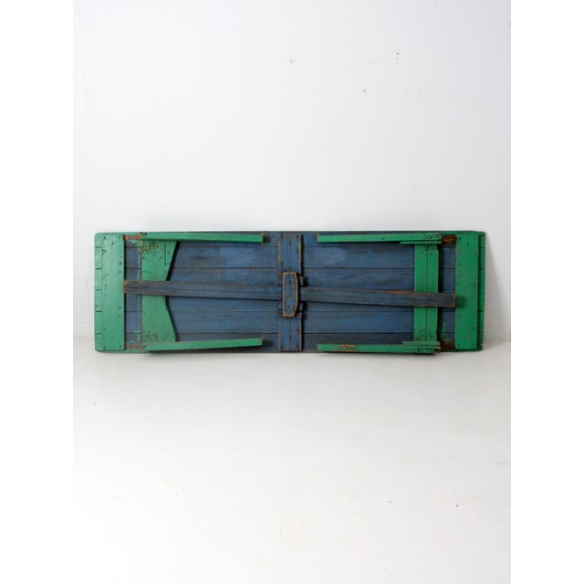 Antique Green Wooden Folding Table 8 Ft For Sale - Image 15 of 18