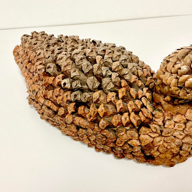 1950s Arts & Crafts Boho Chic Adirondack Pine Cone & Paper Mache’ Duck Figurine For Sale - Image 13 of 16