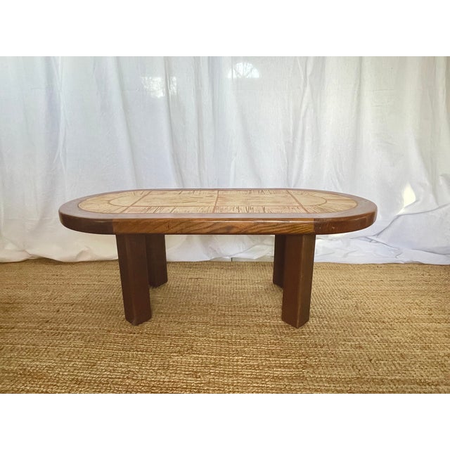 Ceramic and Wood Herbarium Coffee Table, 1970s For Sale - Image 4 of 15
