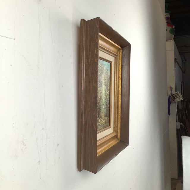 Impressionist Signed Mid-Century European Impressionist Landscape Oil Painting in Gilt Frame For Sale - Image 3 of 12