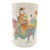 Vintage Chinese Famille Rose Porcelain Brush Pot With Figural and Mythical Beast Motif For Sale