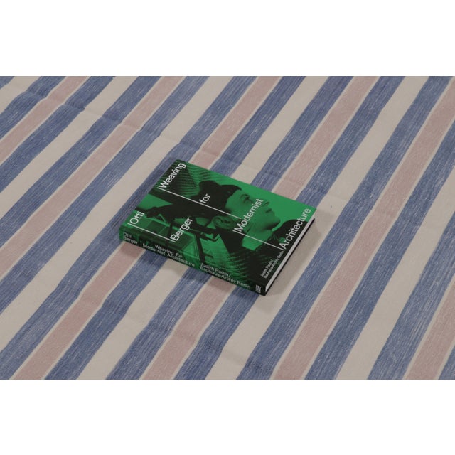 Rug & Kilim’s Contemporary Dhurrie Rug in Blue and Cream With Stripes For Sale - Image 10 of 10