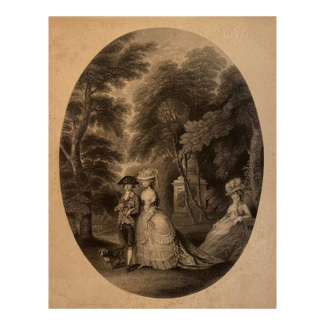 Antique Thomas Gainsborough Engraving the Walk at Kew For Sale