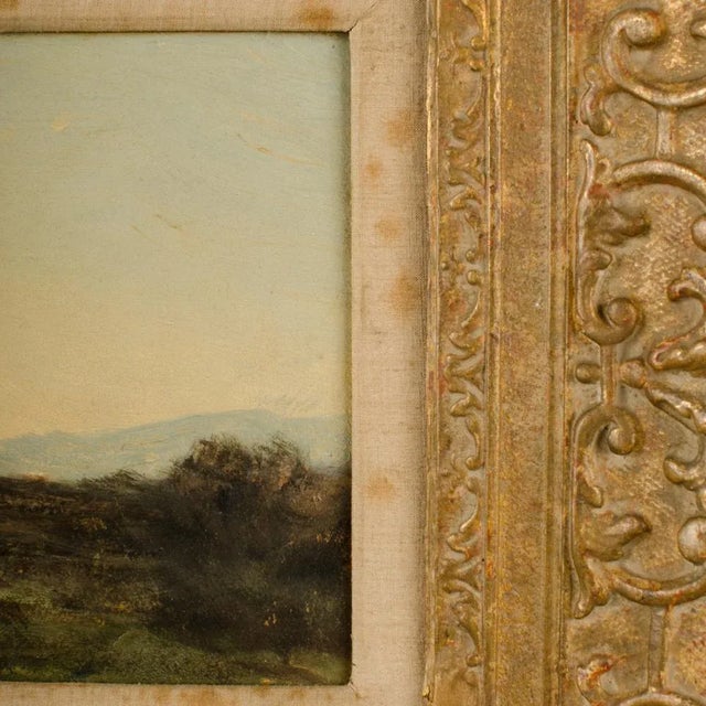 1910s Henri-Joseph Harpignies (French 1819-1916) "Lonely Church" Oil on Canvas Signed and Dated '11 For Sale - Image 5 of 10