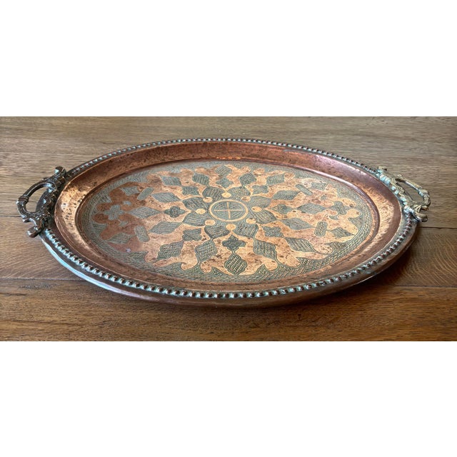 Antique Arts and Crafts Style Copper Tray For Sale - Image 4 of 7