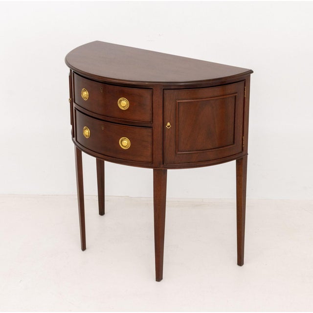 Baker Furniture Company Baker Furniture Mahogany Demilune Console Table For Sale - Image 4 of 8