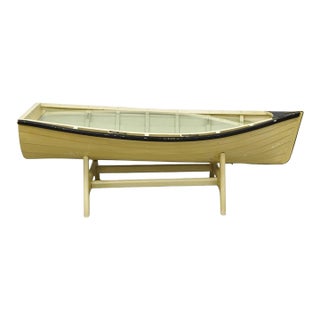 Vintage Style Dory Row Boat Nautical Bookshelf / Table by Authentic Models For Sale
