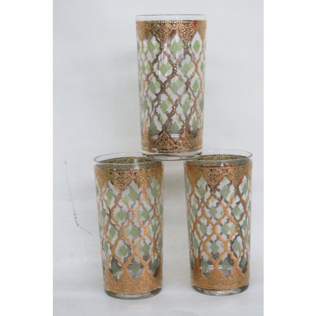This beautiful Set of 3 Cups is made of glass. We believe they made by Cluver due to their Valencia patten, however they...
