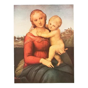 1950s After Raphael, "Small Cowper Madonna" Full-Color Vintage Print