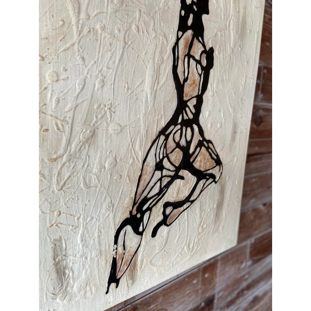 Wood Pair of Vintage Modern Nude Figure Paintings For Sale - Image 7 of 11