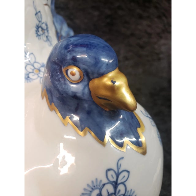 Societa Porcellane Artistiche Firence Italy Porcelain Pigeon 23"Lamp (Read) For Sale - Image 14 of 18
