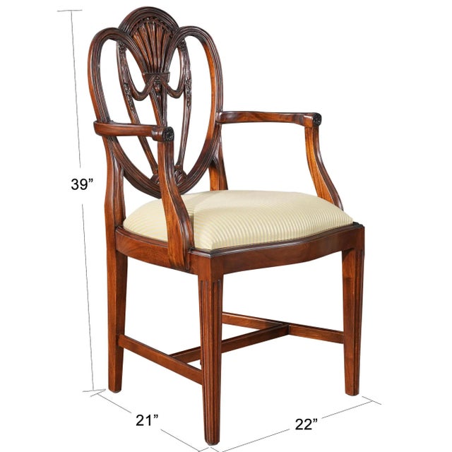 A set of ten fine quality Clover Back Dining Chairs by Niagara Furniture, the set consisting of 2 arm chairs and 8 side...