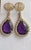 Gemstone 38 Carat Natural Amethyst & 9 Ct Diamond Cocktail Earring, 14 Karat Yellow Gold For Sale - Image 7 of 18