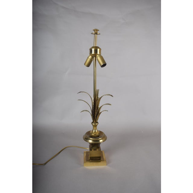 1960s Hollywood Regency Brass Palm Table Lamp in the style of Maison Jansen, 1960s For Sale - Image 5 of 6