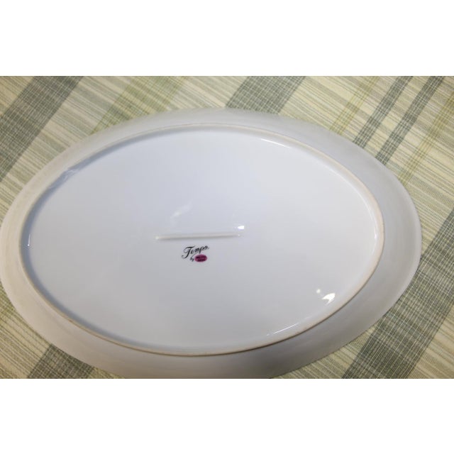 Tempo Pair 1950s Meito Tempo Oval Porcelain Serving Platters For Sale - Image 4 of 6