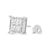 Haus of Brilliance 14K White Gold 2.00 Cttw Invisible Set Princess-Cut Lab Grown Diamond Wavy Quad Stud Earrings For Sale - Image 4 of 6