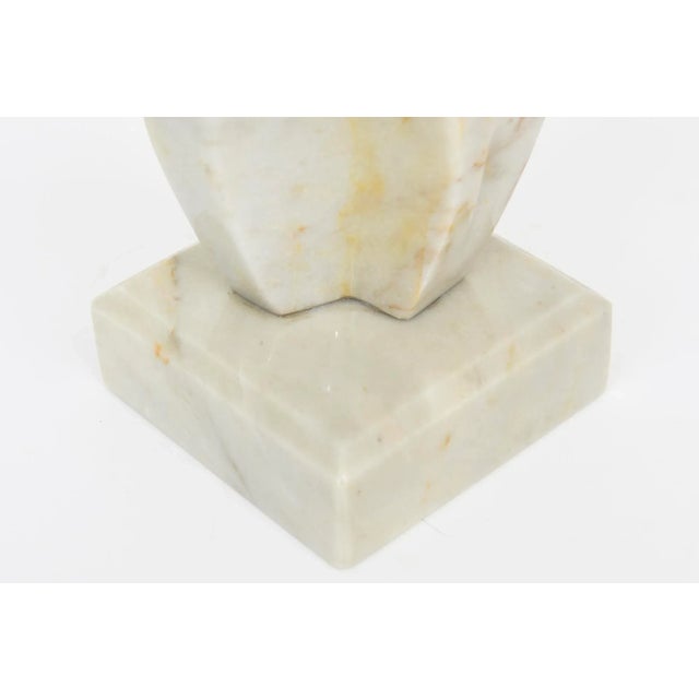 Off-white Vintage Cubist Abstract Variegated Marble Sculpture 1970's For Sale - Image 8 of 12