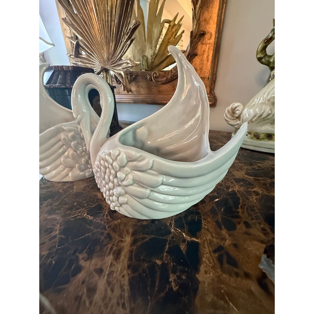 1970s Rare Set of Mid Century Modern Royal Haeger Swan Vases For Sale - Image 5 of 12