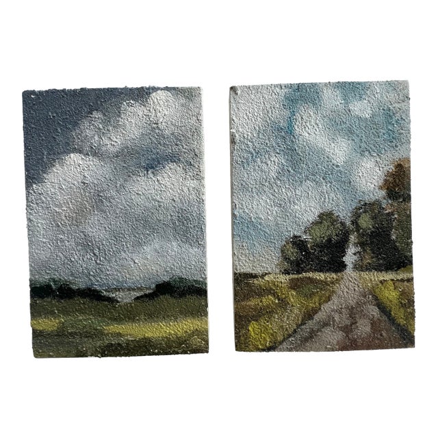 Landscape Painting on Wood For Sale