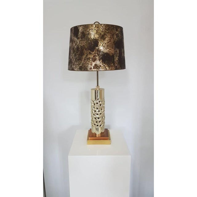 Brutalist Table Lamp in Silver-Plated Aluminum by Willy Luyckx for Aluclair, 1960s For Sale - Image 12 of 13