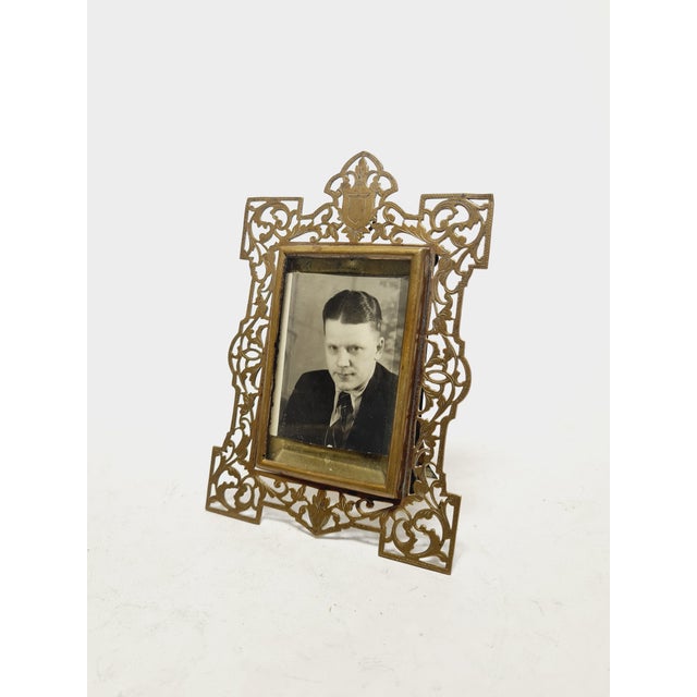 Metal Art Nouveau Bronze Frame, France, 1950s For Sale - Image 7 of 14