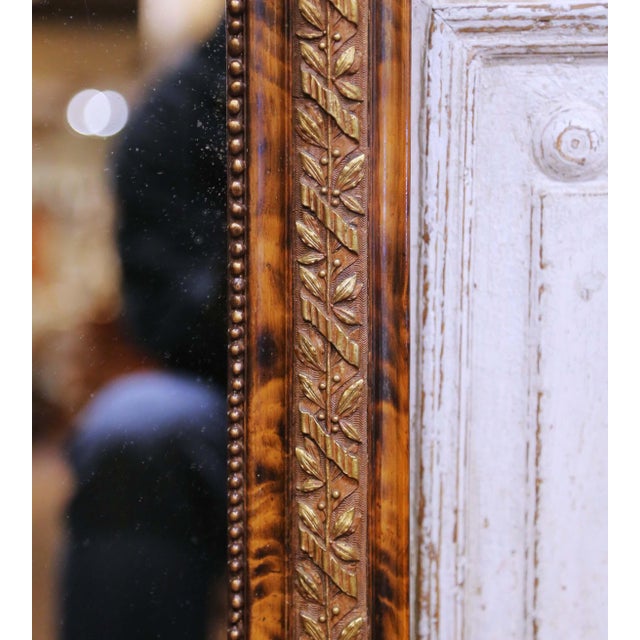 19th Century French Louis Philippe Faux Tortoiseshell Wall Mirror For Sale - Image 4 of 7