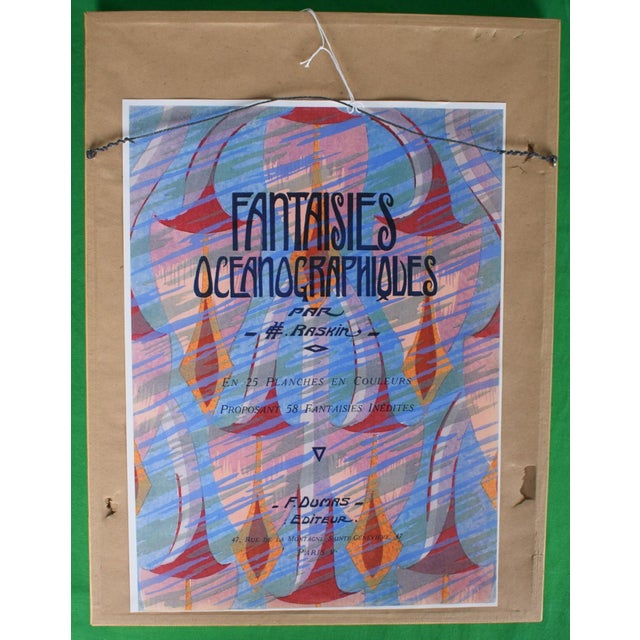 Traditional Fantaisies Oceanographiques Pochoir Planche 7 C1926 For Sale - Image 3 of 5