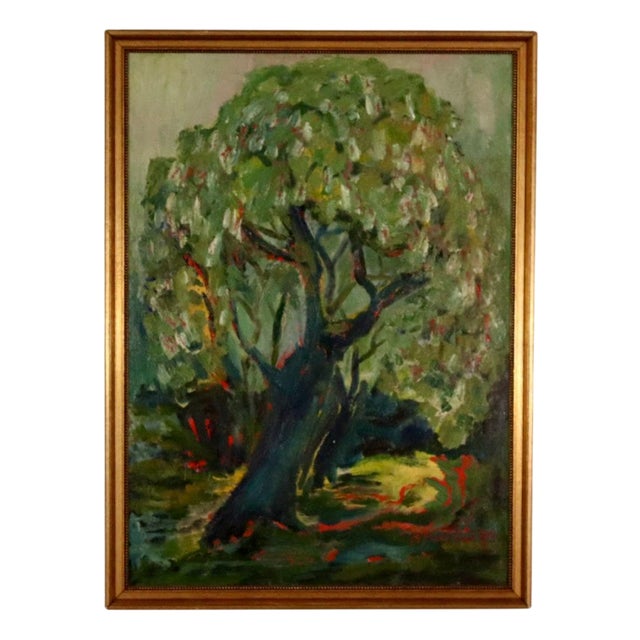 Nillo Kallio, Tree, 20th Century, Oil on Canvas, Framed For Sale