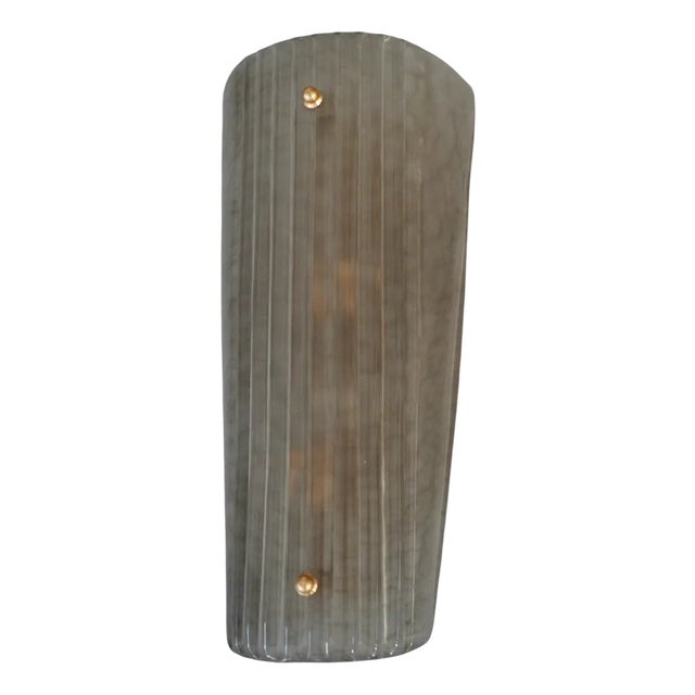 Smoky Murano Glass and Brass Wall Light, 2000 For Sale