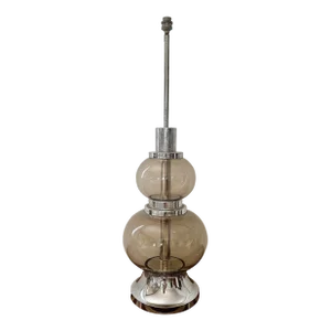 1970s Smoked Glass and Chrome Lamp, Italy