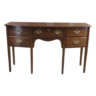 Vintage Harden Furniture Solid Cherry Federal Style Bowfront Buffet Sideboard For Sale