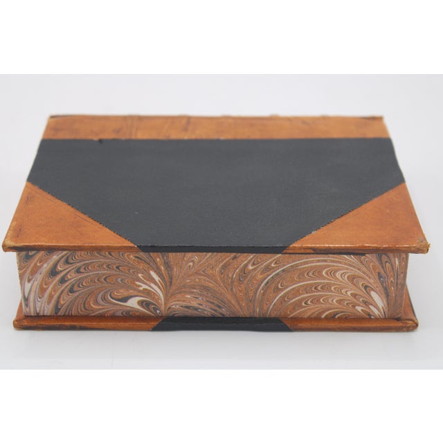 1940s Vintage Leather Card Book Box For Sale - Image 11 of 12