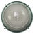 Vintage French Industrial Green Cast Iron and Frosted Cut Glass Flush Mount from Holophane For Sale - Image 7 of 9