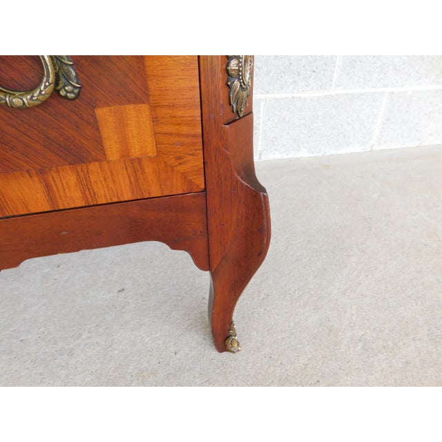 Wood Antique French Louis XV Marquetry Secretary Desk For Sale - Image 7 of 18