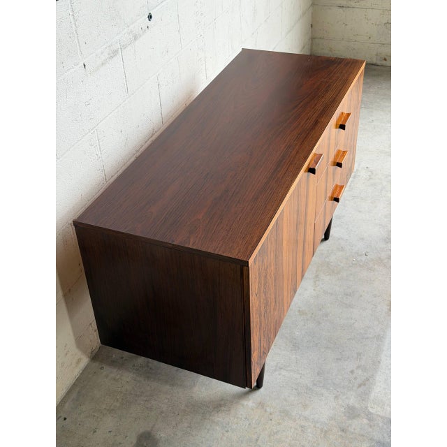 Rosewood Sideboard Credenza With Drawers and Storage Cabinet Denmark 1960s For Sale In Los Angeles - Image 6 of 10