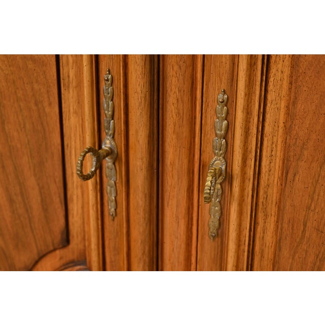 Karges French Regency Louis XVI Burled Walnut Lighted Breakfront Bookcase Cabinet, Circa 1960s For Sale - Image 9 of 12