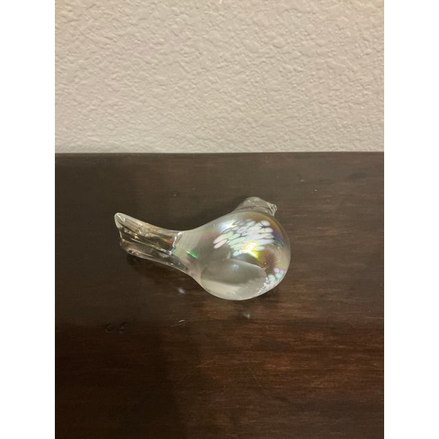 Transparent Beautiful Clear Iridescent Glass Bird For Sale - Image 8 of 8
