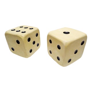 Vintage Pop Art Dice Bookends ~ a Pair