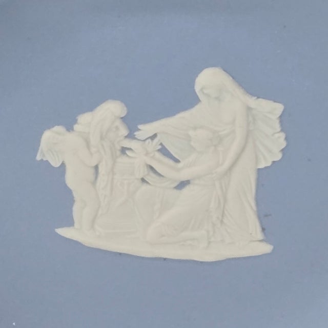 Wedgwood 1970s Blue Wedgwood Jasperware Medallion Plate in Shadowbox Frame For Sale - Image 4 of 6