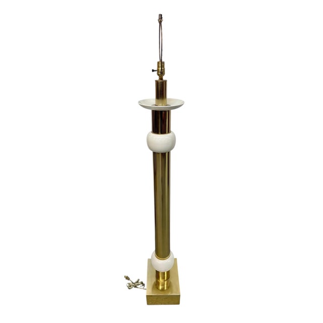 Tommi Parzinger 1970s Mid-Century Modern Parzinger Style Brass Floor Lamp For Sale - Image 4 of 7