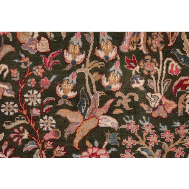 Floral 1990's Pak-Persian Green/Gold Wool Rug - 8'1'' X 10'3'' For Sale - Image 4 of 9