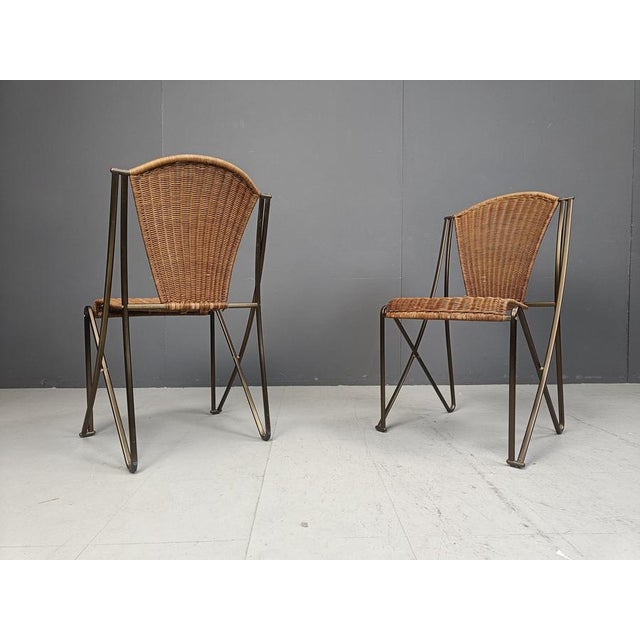 Abanica Chairs in Wicker attributed to Oscar Tusquets for Aleph, 1990s, Set of 6 For Sale - Image 9 of 12