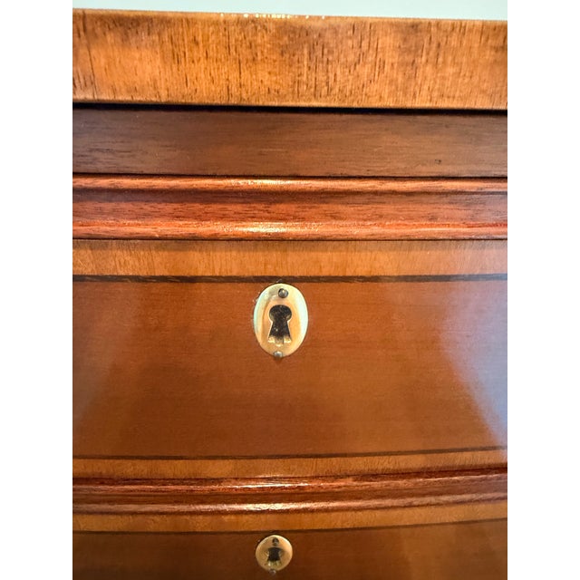 Baker Four Drawer Georgian Style Bowfront Chest For Sale - Image 9 of 12