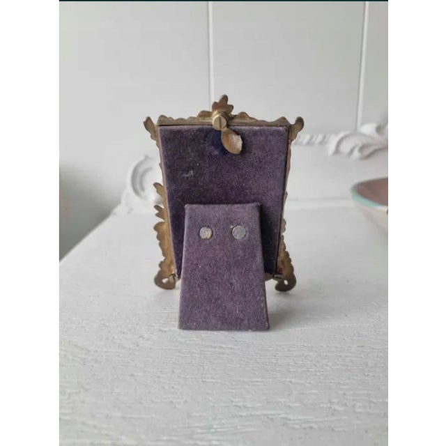 Art Nouveau Brass Standing Photo Frame For Sale - Image 5 of 7