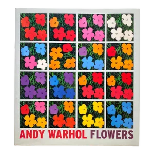 " Andy Warhol Flowers " First Edition Lithograph Print Hardcover Pop Art Exhibition Book