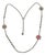 Karl Lagerfeld Gunmetal Long Necklace with Red and Black Enamel For Sale