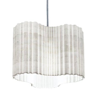 Stripes A6 Decorative Hanging Lamp in Afyon White Marble by Bufalini Marmi For Sale